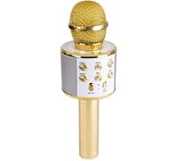 Micro de karaoké Max KM01 2-en-1 : enceinte Bluetooth & lecteur multimédia - Or