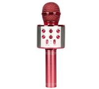 Microphone karaoké professionnel sans fil,haut-parleur proxy vocal USB,lecteur de musique,enregistreur de chant -Rouge