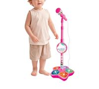 Microphone Kids,LED Stage Lights Portable Toy - with Stand, Toy Microphone for Kids - Birthday Podcast Recording Singing Party Teen Streaming Studio Christmas