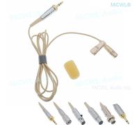 Microphone Lavalier à pince à cravate cardioïde de meilleure qualité pour Sennheiser Shure MiPro AKG, Microphones à revers beiges sans fil CM90S for Audio-Technica
