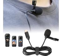 Microphone Lavalier Clip-on Type C pour Insta360 X4/X3/Insta360 One X2/Insta360 One RS/Insta360 One R/OSMO Action 3/DJI Action 2 1.5M Fil (pour Insta360 One X2/X3 /1 inch)