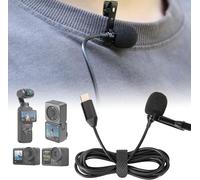 Microphone Lavalier Clip-on Type C pour Insta360 X4/X3/Insta360 One X2/Insta360 One RS/Insta360 One R/OSMO Action 3/DJI Action 2 1.5M Fil (pour DJI Pocket 3/Action 4/3/2)