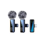 Microphone Lavalier Double Sans Fil avec Interface Type-C - Affichage Numérique, Réduction du Bruit