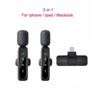 Microphone Lavalier Enregistrement Audio Vidéo 2.4G Mini Microphone Sans Fil Pour Iphone Téléphone Android Pour Micro De Jeu De Diffusion En Direct.2-In-1 For Iphone.