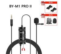 Microphone Lavalier filaire TRRS BY-M1 PRO/BY-M1 PRO II,3.5mm,pour Smartphone,appareil photo PC,enregistrement,diffusion en direct Youtube - Type M1 PRO II-Clip-FF01