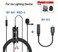 Microphone Lavalier filaire TRRS BY-M1 PRO/BY-M1 PRO II,3.5mm,pour Smartphone,appareil photo PC,enregistrement,diffusion en direct Youtube - Type M1 PRO II-K3-FF01