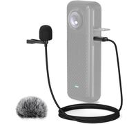 Microphone Lavalier pour Insta 360 X4,Microphone Filaire Omnidirectionnel à Haute Sensibilité,Idéal pour Le Vlogging,Les Entretiens,Le Streaming,Les Conférences et la Diffusion,Câble de