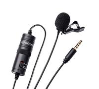 Microphone lavalier - RNCYN - BY-M1 - 6m câble - 3.5mm TRRS - Électret condensateur - Clip-On - Noir - Pour smartphones