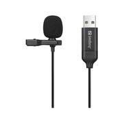 Microphone Lavalier - SANDBERG - STREAMER USB CLIP - USB Type-C - Noir - 45 g