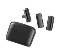Microphone Lavalier sans fil 2 en 1, pour iPhone, téléphone de jeu, diffusion en direct, type-c, avec boîte de chargement, double diaphragme 360 °