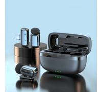 Microphone Lavalier Sans Fil Avec Étui De Chargement Pour Téléphone,Diffusion En Direct,Entretien En Plein Air,Mini Micro À Revers Antibruit.Type-C-Mini S.
