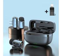 Microphone Lavalier Sans Fil Avec Étui De Chargement Pour Téléphone,Diffusion En Direct,Entretien En Plein Air,Mini Micro À Revers Antibruit.C-Ios-Mini S.