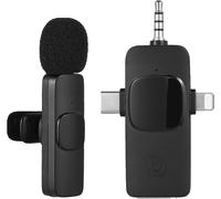 Microphone Lavalier sans fil portable,2.4G,audio,vidéo,statique,mini micro pour iPhone,Android,diffusion en direct,jeu,téléphone - Type 3in1 single-K13