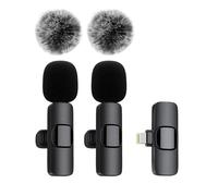 Microphone Lavalier sans fil pour iPhone et Android,mini micro statique,audio et vidéo,ordinateur portable,2in1 For IOS,nouveau