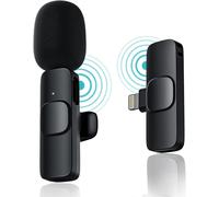 Microphone Lavalier sans fil pour iPhone, Plug-Play sans fil Bluetooth Microphone pour YouTube, TikTok, Facebook Live Stream, réduction du bruit, synchronisation automatique