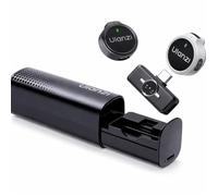 Microphone lavallier Microphone cravate sans fil pour Android , double micro avec réduction du bruit, portée jusqu’à 100 m