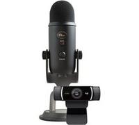 Microphone Logitech Blue Yeti USB Noir + Webcam Logitech C922 Pro HD Noir pour PC et Mac Noir G