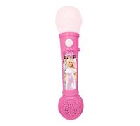 Lexibook, Barbie, Micrófono con Luces para niños, Juego Musical de Juguete, Altavoz Incorporado, Efectos de luz, melodías de demostración Incluidas, Rosa, MIC80BB
