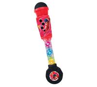 Lexibook Microphone Miraculous MIC90MI pour enfant – Tube lumineux, enceinte, prise aux-in Rouge/Noir