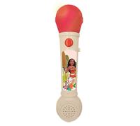 Lexibook Microphone lumineux Vaiana MIC80VN, haut-parleur intégré, effets lumineux, beige/rouge
