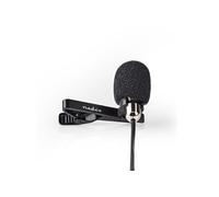 Nedis Microphone MICCJ105BK filaire 3,5 mm pour PC, smartphone, tablette Chrome/Noir