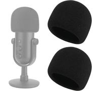 Microphone Mousse Anti Bruit, Micro Bonnette Anti Vent Mousse Filtre Anti Pop Pare pour Razer Seiren V2 Pro Microphone, 2 Pièces, Noir