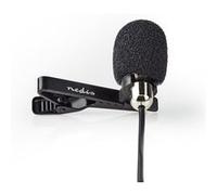 Nedis Microphone MICCJ105BK filaire 3,5 mm pour PC, smartphone, tablette Chrome/Noir
