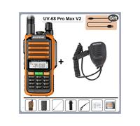 (Microphone orange) Talkie-walkie UV-68 Pro Max V2 10 W IP68 étanche 8 800 mAh longue portée 50 km Type-C