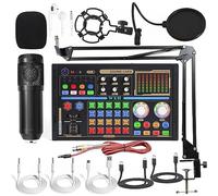 Microphone ordinateur enregistrement condensateur blé carte son téléphone portable carte son en direct ensemble complet dédié,B