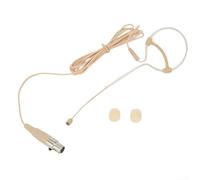 Microphone oreillette simple beige avec serre-tête 3,5 mm, 3 broches, 4 broches et connecteurs XLR pour systèmes, microphone à condensateur omnidirectionnel pour scène, culte, conférences, utilisation