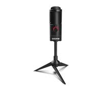 Ozone Microphone Gaming REC X50 -OZRECX50- Microphone pour Le Streaming, Electrode de Condensation, Réponse omnidirectionnel et unidirectionnel de 20 Hz, Rétroéclairage LED, Support Stable, USB, Noir