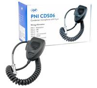 PNI Microphone CDS06 Type à condensateur 6 Broches pour Radio CB, Compatible avec Radio CB President, Midland, Albrecht