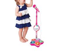 Microphone portable pour , lumières de scène, microphone de jeu de 63,5 cm avec support réglable, corps en ABS avec effets musicaux amusants, équipement de divertissement, design facile à
