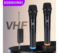 Microphone portable sans fil, 2 canaux, fréquence fixe UHF, pour fête, karaoké, église professionnelle, spectacle, réunion 1 to 2