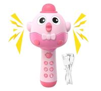 Microphone pour ,2 en 1 en Forme de Poule Haut-parleur Portable et Lecteur de Musique - Microphone Sans Fil Rechargeable Avec Lumière LED - pour Garçons Filles Anniversaire Maison Réunion Familiale Sa