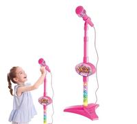Microphone pour avec Support - Microphone Debout Réglable | Machine De Karaoké De Scène Clignotante | 8.27x34.65 Pouces, Lumières De Scène Clignotantes, Jouets Musicaux, Chant Microphones pour