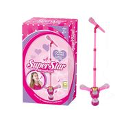 Microphone pour enfant avec support | Lumières colorées jouets sans fil | Microphone portable de chant et de musique pour garçons et filles, maison, voyage, salle de jeux, anniversaire, Noël, fête des