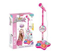 Microphone pour Enfants avec Pied : Jouet Microphone Tout-en-Un pour Les Tout-Petits, Microphone de karaoké à Hauteur réglable avec Pied, Musique et lumière pour Filles et garçons