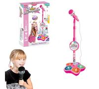 Microphone pour Enfants, Machine de Karaoké Portable pour Enfants avec Hauteur Réglable Et Lumières de Scène Clignotantes, Jouet Musical Chantant avec Lumières de Scène Clignotantes Pink