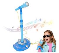 Microphone pour enfants, microphone réglable pour enfants avec support, jouets chantants éducatifs interactifs pour lecteurs de musique, anniversaire des tout-petits de 16 à 32 ans, sans batterie