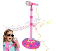 Microphone pour enfants, microphone réglable pour enfants avec support, jouets chantants éducatifs interactifs pour les lecteurs de musique, anniversaire des tout-petits de 16 à 32 ans, sans batter