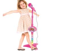 Microphone pour - Microphone pour avec Support, Jouet Musical Peer Chanter Les, Jouets musicaux avec lumière de scène Clignotante, microfno Peer karaoké Tour de Chant, MICR