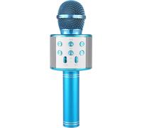 Microphone professionnel BT sans fil, haut-parleur de karaoké, lecteur de musique KTV, enregistreur vocal, microphone à main, bleu