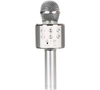 Microphone professionnel BT sans fil, haut-parleur de karaoké, lecteur de musique KTV, enregistreur vocal, microphone à main, argenté