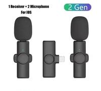 Microphone Professionnel Lavalier À Double Revers Sans Fil,Pour Iphone,Android,Téléphone Portable,Pc,Boutonnière,Micro-Microphon.1 To 2 For Ios.