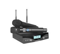 Microphone Professionnel Sans Fil UHF, 2 Canaux, Karaoké, Portable, Fréquence Automatique Réglable 100M Captation Sonore Claire