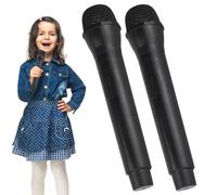 Microphone Prop, faux microphone,2 microphones pour faire semblant de jouer pour pratiquer la parole | Microphone jouet de simulation, accessoires de faux avec des nouvelles réalistes, pour le
