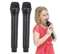 Microphone Prop, faux microphone,2 microphones pour faire semblant de jouer pour pratiquer la parole - Actualités réalistes Objets de scène pour faux microphone, modèle de performance de microphone