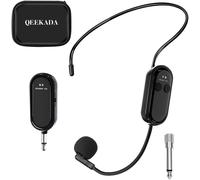 Microphone sans Fil,2.4G Micro Casque sans Fil avec 2 en 1 et portée 50M,Wireless Microphone Serre Tête pour amplificateur de Voix,Guide Tourisme,Enseignement,PA Système.[Q21]