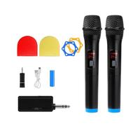 Microphone sans Fil 2 Canaux VHF À Fréquence Fixe, Portable for Fête, Karaoké, Église, Spectacle, Réunion Compatibilité Universelle(1 to 2)